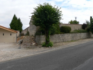 angle du mur nord-est du cimetière vu de la RD91 (Ph. G. BRANCHUT 208)