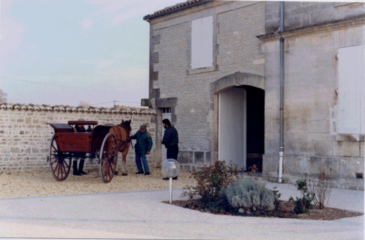 Cette photo de 1992 montre que les écuries sont encore présentes, là où se trouvent les bureaux des services techniques et de l'urbanisme en 2009.